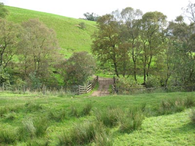Ashgillside Footbridge looking east