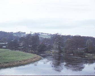 Axwell Park lake and footbridge
