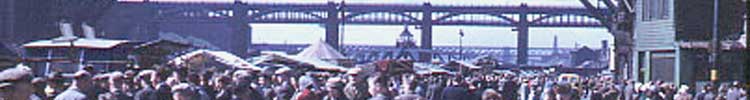 Sunday morning market on Newcastle Quayside in the 1960s