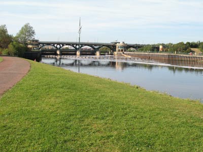The Tees Barrage from the east