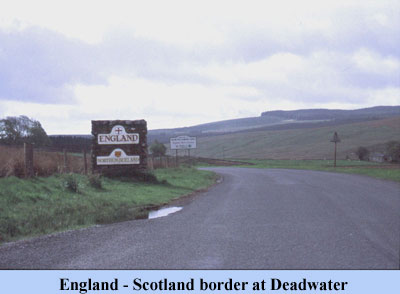 England - Scotland border at Deadwater