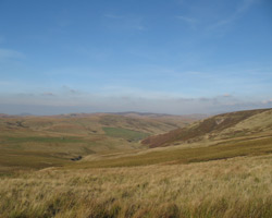 The view north from above Chew Green