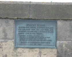 Coldstream Bridge - plaque to Robert Burns