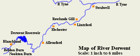 Map of the River Derwent