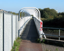 Derwenthaugh Railway Bridge - the footbridge after deck refurbishment October 2011