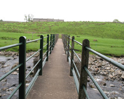 View across footbrdige