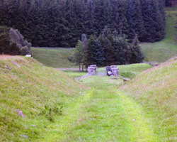 Glenrusco Pipe Bridge showing the former railway cutting