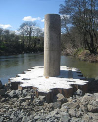Coffer Dam around pier, April 2010