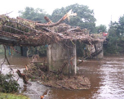 Heather Leazes Footbridge after the 2008 floods