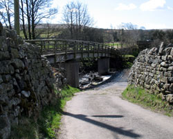 Old Huntshield Footbridge and Stepping Stones from south side