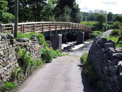 New Huntshield Footbridge and Stepping Stones from north side