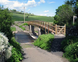 New Huntshield Footbridge and Stepping Stones from south side