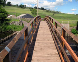 New Huntshield Footbridge and Stepping Stones from south side