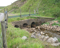 Killhopeburn Bridge from northwest showing metal tubes