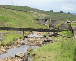 Killhope Mine Bridge in distance from west