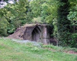 Remains of old footbridge, Lambton Estate