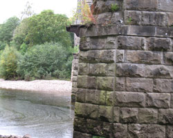 Lambley Viaduct showing brackets for old footbridge