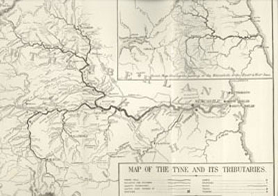 Map of River Tyne and its tributaries