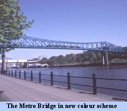 The Metro Bridge in its new blue colour scheme 2007