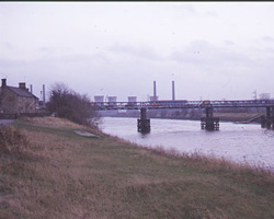 Newburn Bridge looking east with Stella South power station
