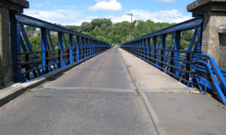 Newburn Bridge roadway after repairs and repainting