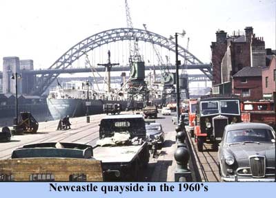 The Tyne Bridge and Newcastle quayside- 1960's