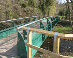 Shotley bridge - the new footbridge from northwest side