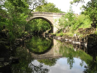 Stanhhope Road Bridge looking west from southeast bank