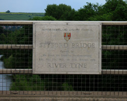 Plaque showing details of bridge opening