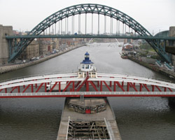The Swing Bridge and Tyne Bridge