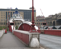 The Swing Bridge roadway looking towards Gateshead