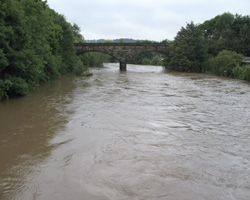 Swalwell Railway Viaduct in Derwent Flood 2008