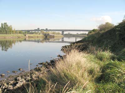 The A19 Tees Viaduct looking east
