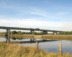 The A19 Tees Viaduct looking west
