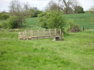 Twizell Farm Footbridge looking southwest