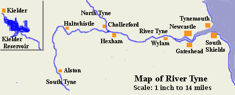 Map of the River Tyne