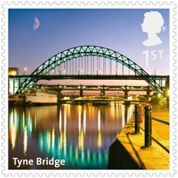The Tyne Bridge Royal Mail stamp issued 2012