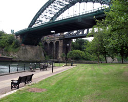 Wearmouth Bridge and railway bridge