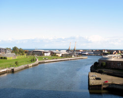 View to mouth of River Wear from Wearmouth Bridge