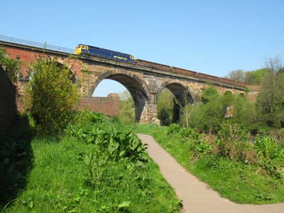 Yarm Railway Viaduct with southbound train
